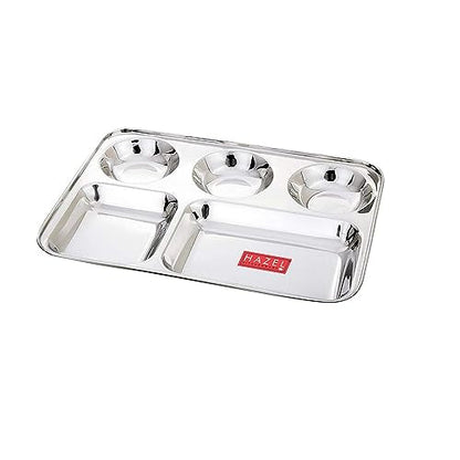Image 1 of Default Title for the product HAZEL Stainless Steel Compartment Mess Plate Set of 1