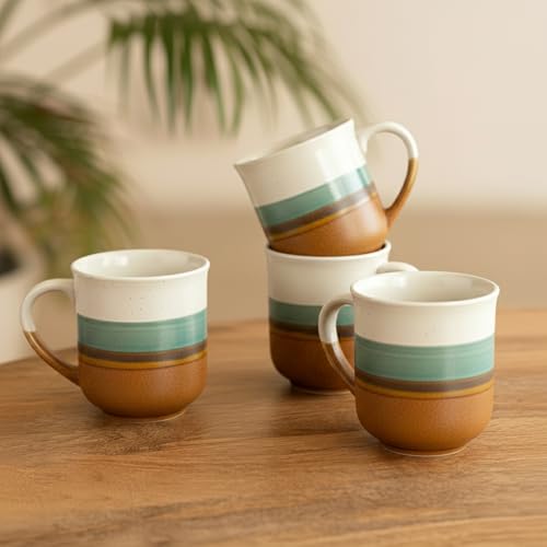 Image 1 of Default Title for the product ExclusiveLane Zen Garden Ceramic Coffee Mugs Set of 4 330 ml