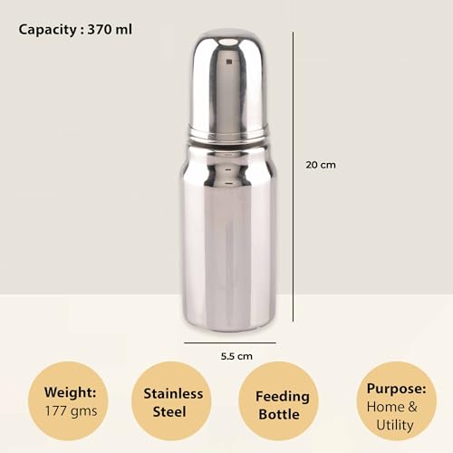 Image 5 of Spillbox Stainless Steel Feeding Bottle for Baby 370ml