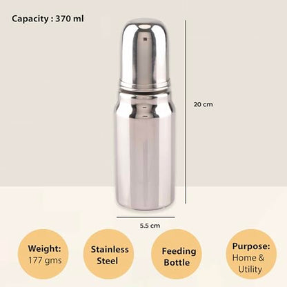 Image 5 of Spillbox Stainless Steel Feeding Bottle for Baby 370ml