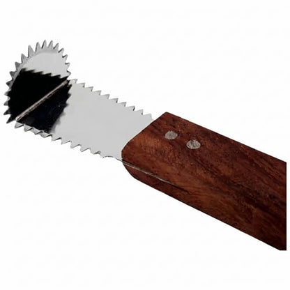 Image 6 of BIRJIS Coconut Scraper Tool with Bent Stainless Steel Blade