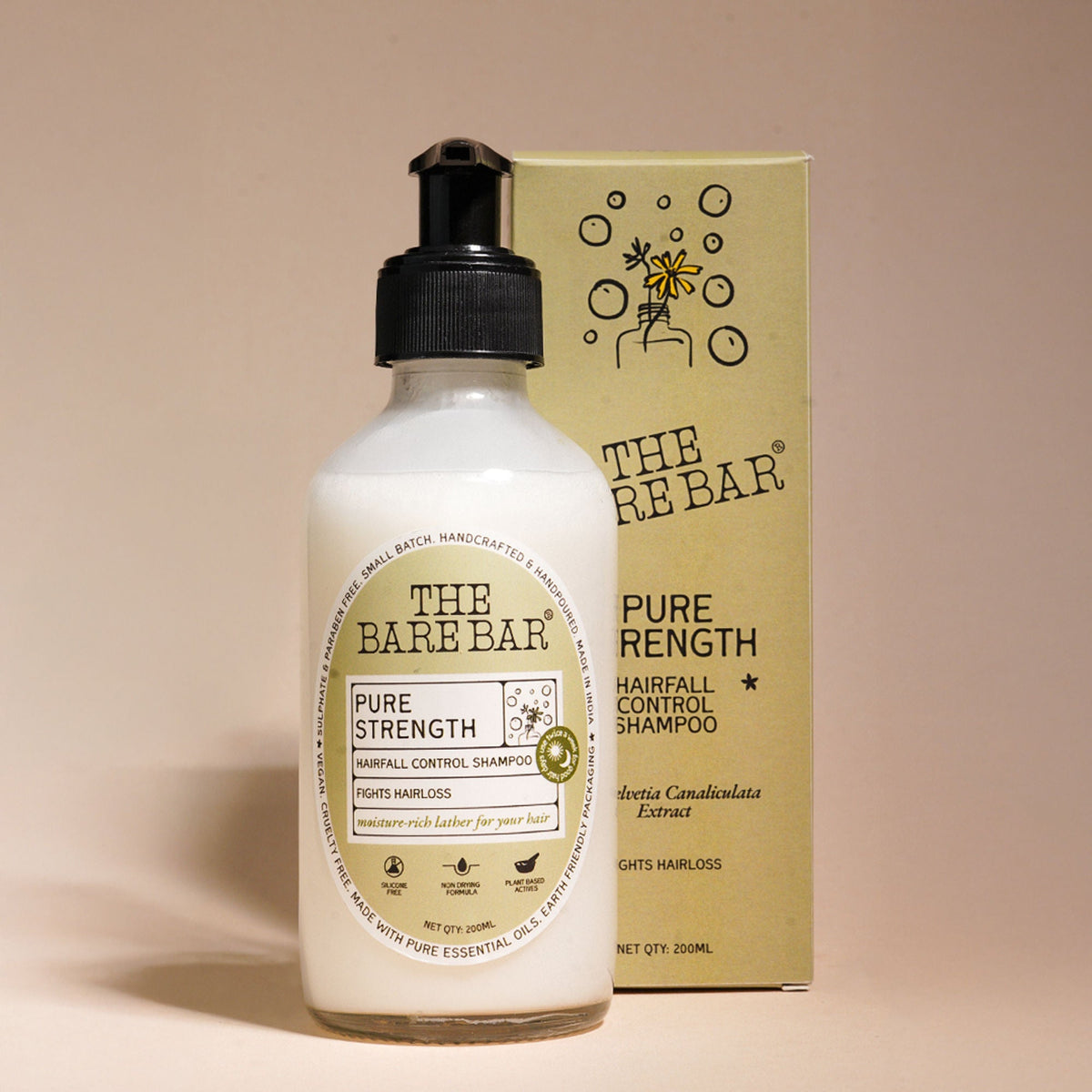 Image 2 of The Bare Bar Pure Strength Shampoo - Exfoliates Scalp, Strengthens Hair & Restores Ph Balance