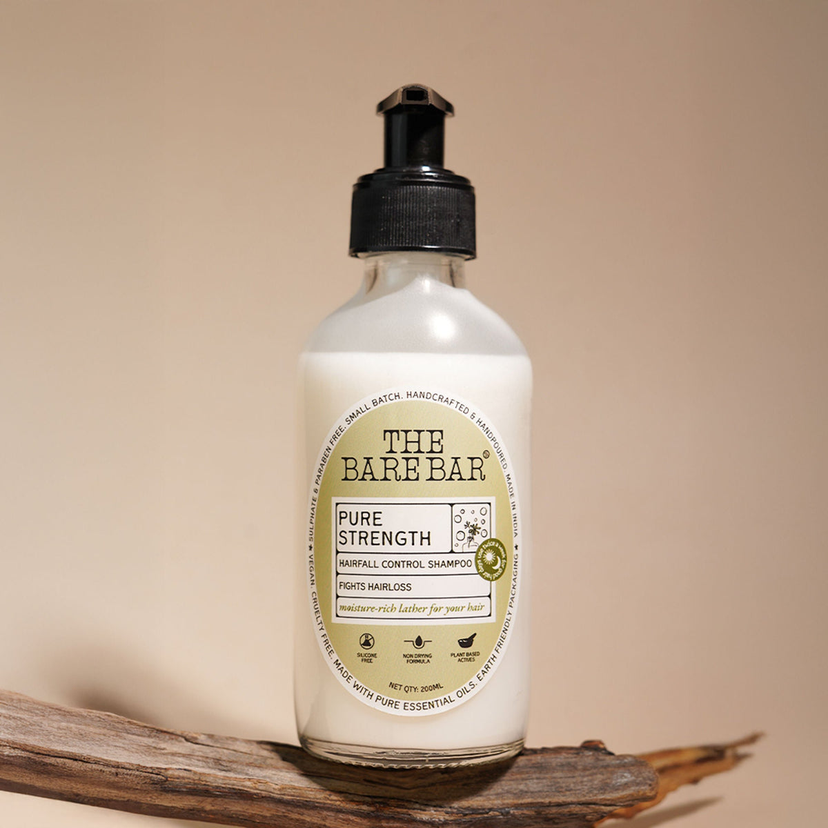 Image 4 of The Bare Bar Pure Strength Shampoo - Exfoliates Scalp, Strengthens Hair & Restores Ph Balance