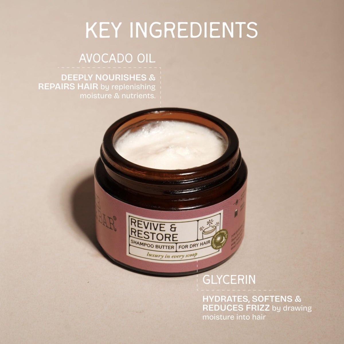 Image 3 of The Bare Bar Revive & Restore Shampoo Butter - Intense Hydration, Frizz Control & Hair Repair