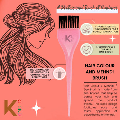 Image 2 of KINDED Multipurpose Pink Hair Color and Mehndi Brush Set of 2