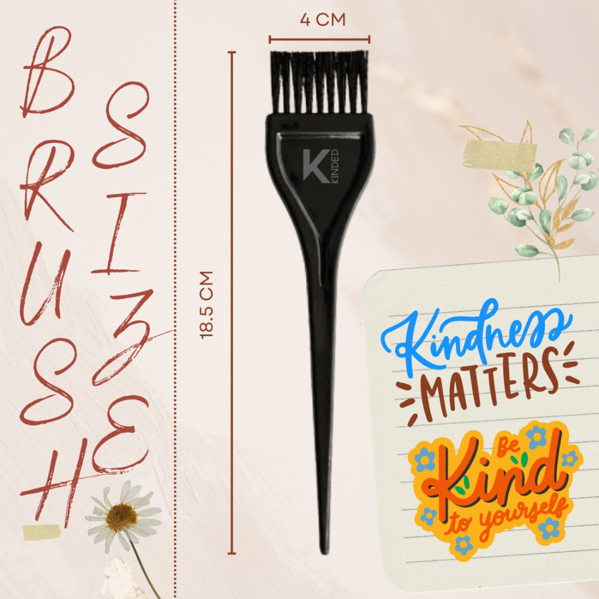 Image 3 of KINDED Multipurpose Black & Blue Hair Color and Mehndi Brush Set of 2