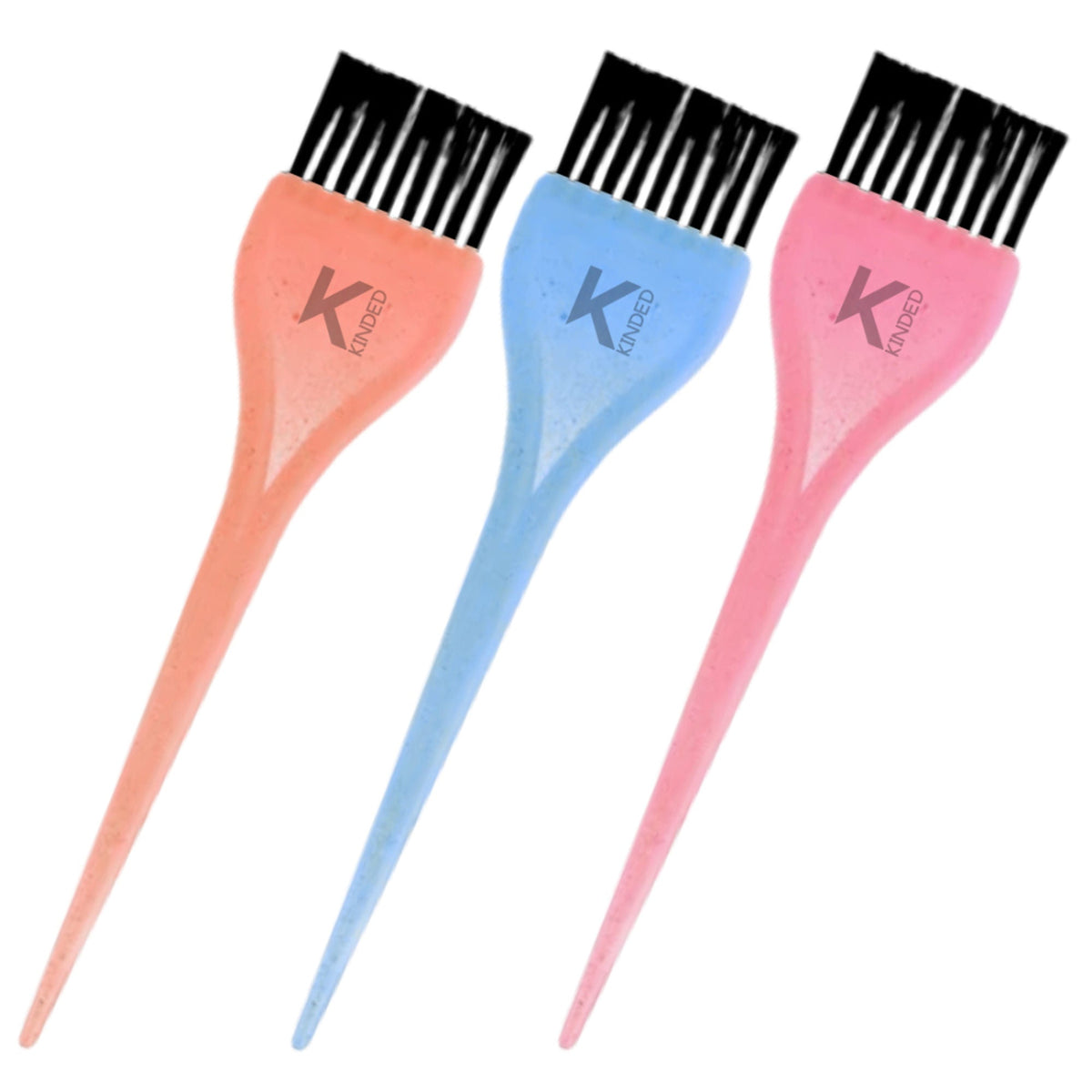 Image 1 of 3pcs / Pack of 1 for the product KINDED Multipurpose Pink Orange Blue Hair Color and Mehndi Brush Set of 3