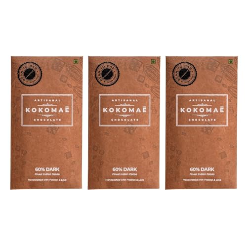 Image 1 of Default Title for the product KOKOMAE 60% Dark Chocolate Bean-to-Bar Pack of 3, 50g Each