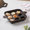 Image 1 of Default Title for the product Nestasia Cast Iron Paniyaram Pan with Handles (9-Pits) 30ml per Slot