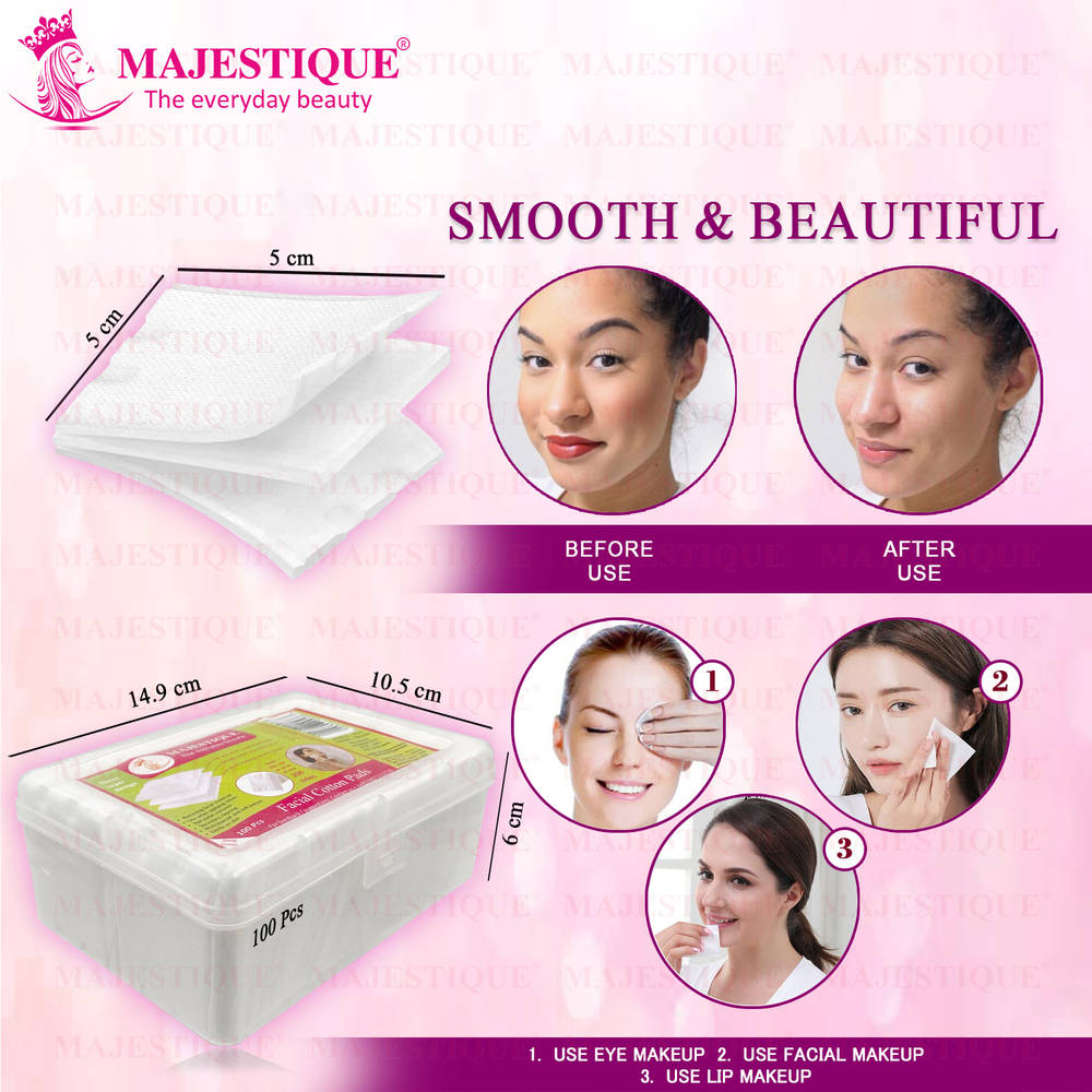 Image 2 of Majestique Facial Cotton Pads - 100 Each
