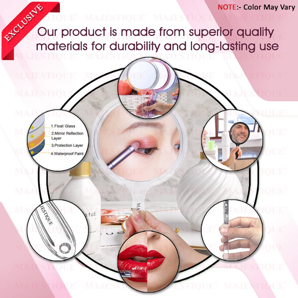 Image 6 of Majestique Dual Side Extra Large Handheld Mirror