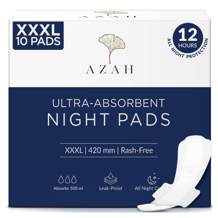 Image 2 of Box of 10 for the product AZAH XXXL Sanitary Pads for Women for Heavy Flow