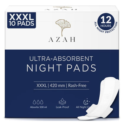 Image 2 of Box of 10 for the product AZAH XXXL Sanitary Pads for Women for Heavy Flow