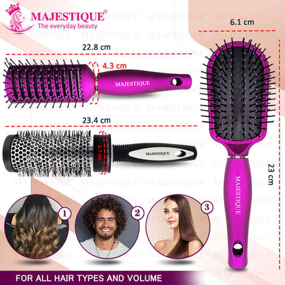 Image 2 of Majestique Detangling, Vent And Blow Dry Brushes Set