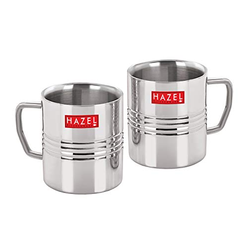 Image 2 of HAZEL Stainless Steel Green Tea Coffee Amrapali Mug Set of 2 300 ml