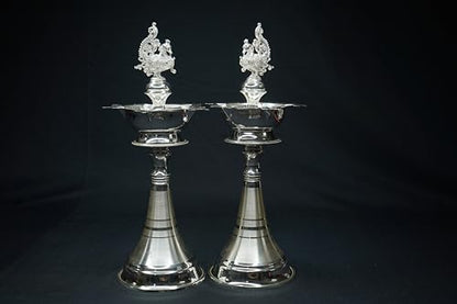 Image 2 of Dista Silvers Peacock Design Fancy Diya Pair 310g