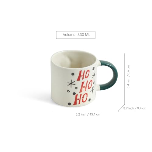Image 6 of ExclusiveLane Christmas Charm Hand-Embossed Ceramic Coffee Mug Set of 4 330 ml