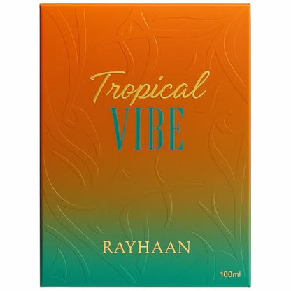 Image 2 of RAYHAAN Tropical Vibe Eau de Parfum Spray for Women & Men – Fruity Floral Woody Long-Lasting Perfume with Mango, Pineapple, Coconut & Amber Notes – Fresh Summer Beach Fragrance