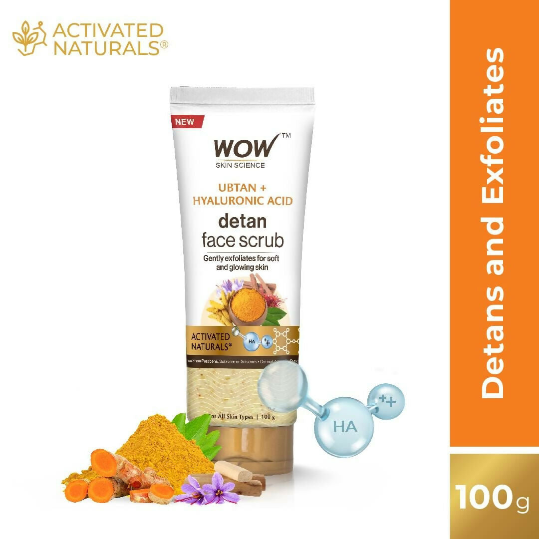 Image 2 of WOW Skin Science Ubtan + Hyaluronic Acid Detan Face Scrub For Gently Exfoliates, Removes Impurities, Hydrates Skin