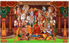 Image 1 of Default Title for the product Sri Yagnaa M 48 – Seetha Rama Pattabhishekam Backdrop Cloth, 8 x 5 Ft