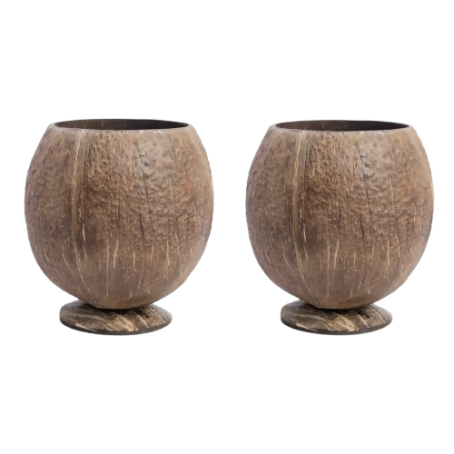 Image 1 of Set of 2 for the product Thenga Handmade Large Coconut Shell Cups