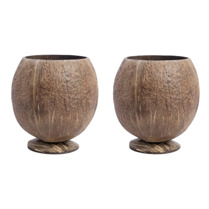 Image 1 of Set of 2 for the product Thenga Handmade Large Coconut Shell Cups