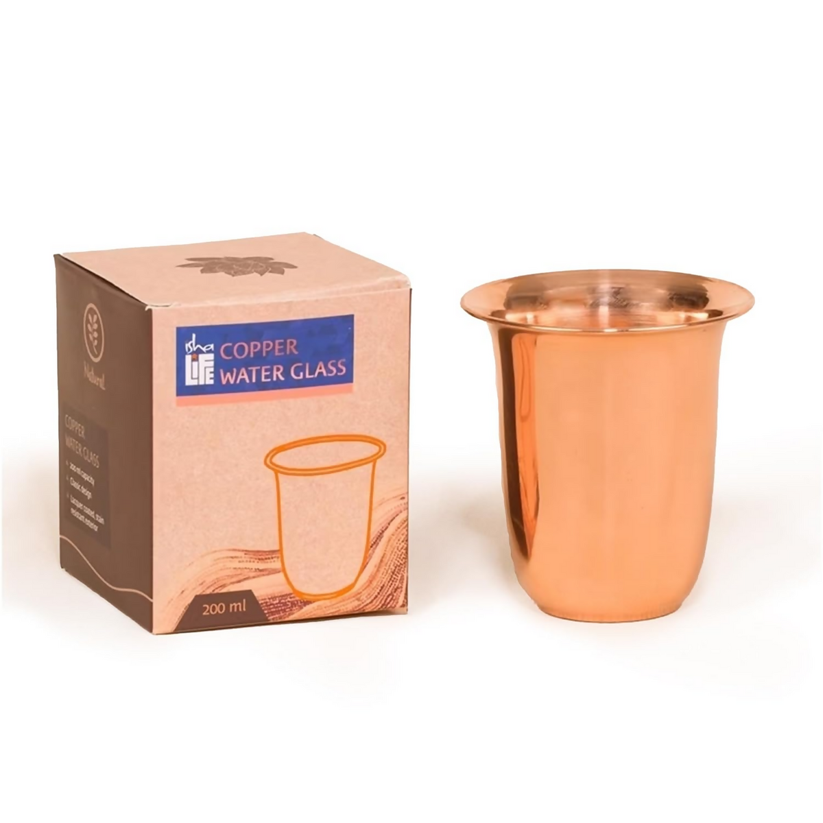 Image 3 of Isha Life Copper Round Shaped Glass Tumbler Drinkware