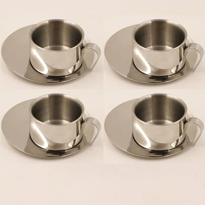 Image 4 of Pack of 4 for the product Spillbox Stainless Steel Cup and Saucer