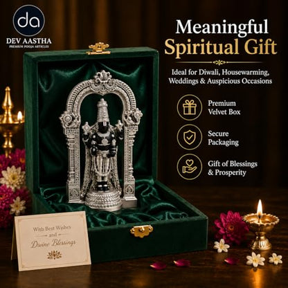 Image 5 of Dev Aastha Silver Plated Tirupati Balaji Idol 4.7 Inch