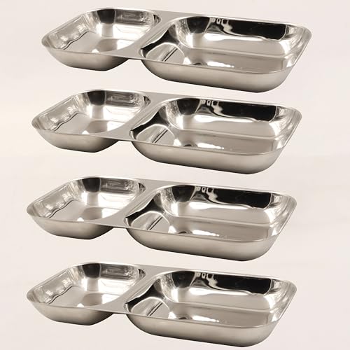 Image 3 of Pack of 4 for the product Spillbox Stainless Steel Plate