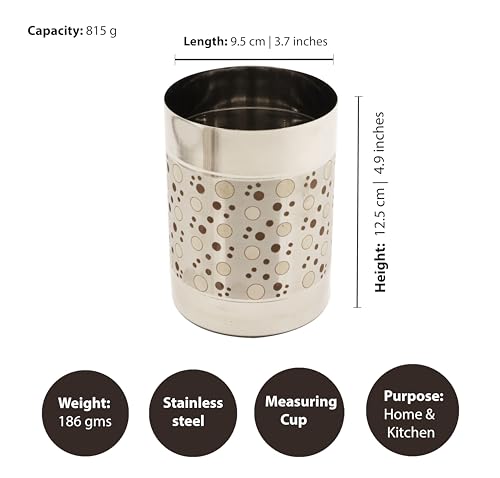 Image 3 of Spillbox Stainless Steel Rice Measuring Padi Uzhakku 50g Capacity 120ml