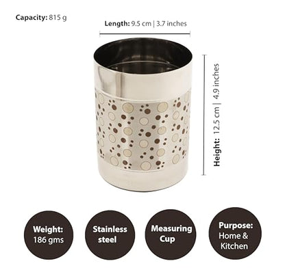 Image 3 of Spillbox Stainless Steel Rice Measuring Padi Uzhakku 50g Capacity 120ml