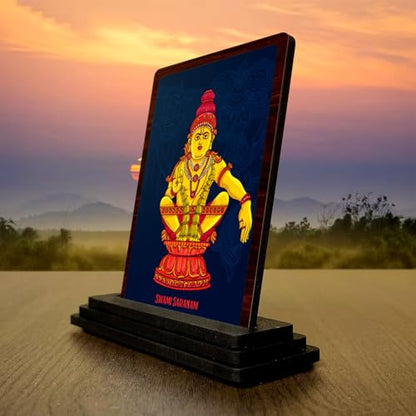 Image 3 of Spiritual Art Shani Dev Wooden Table Idol 4x5 Inch HD Printed Decorative Piece
