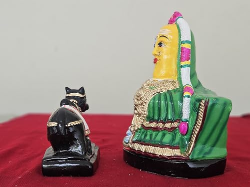 Image 7 of Breeze Handicrafts Paper Mache Nandi Lingam Set for Bommala kolu, Golu Dolls, Navratri Decoration, Traditional Gift