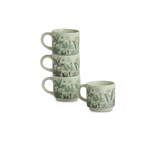 Image 2 of ExclusiveLane Jungle Brew Decal Ceramic Tea Cups Set of 4 200 ml