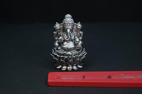Image 4 of Dista Silvers Antique Padmam Ganesh Right Trunk Sitting 67.51G