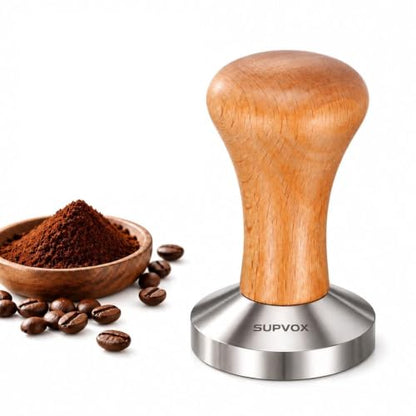 Image 1 of Default Title for the product Supvox Coffee Tamper 51mm Stainless Steel Solid Wooden Handle for Espresso