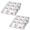Image 1 of Default Title for the product HAZEL Stainless Steel Compartment Mess Plate Set of 6