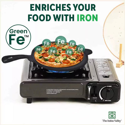 Image 6 of The Indus Valley Super Smooth Cast Iron Tawa, Long Handle,Pre-seasoned, Nonstick, 100% Pure, Toxin-free, Induction,Spatula, 25.4cm, 1.8kg