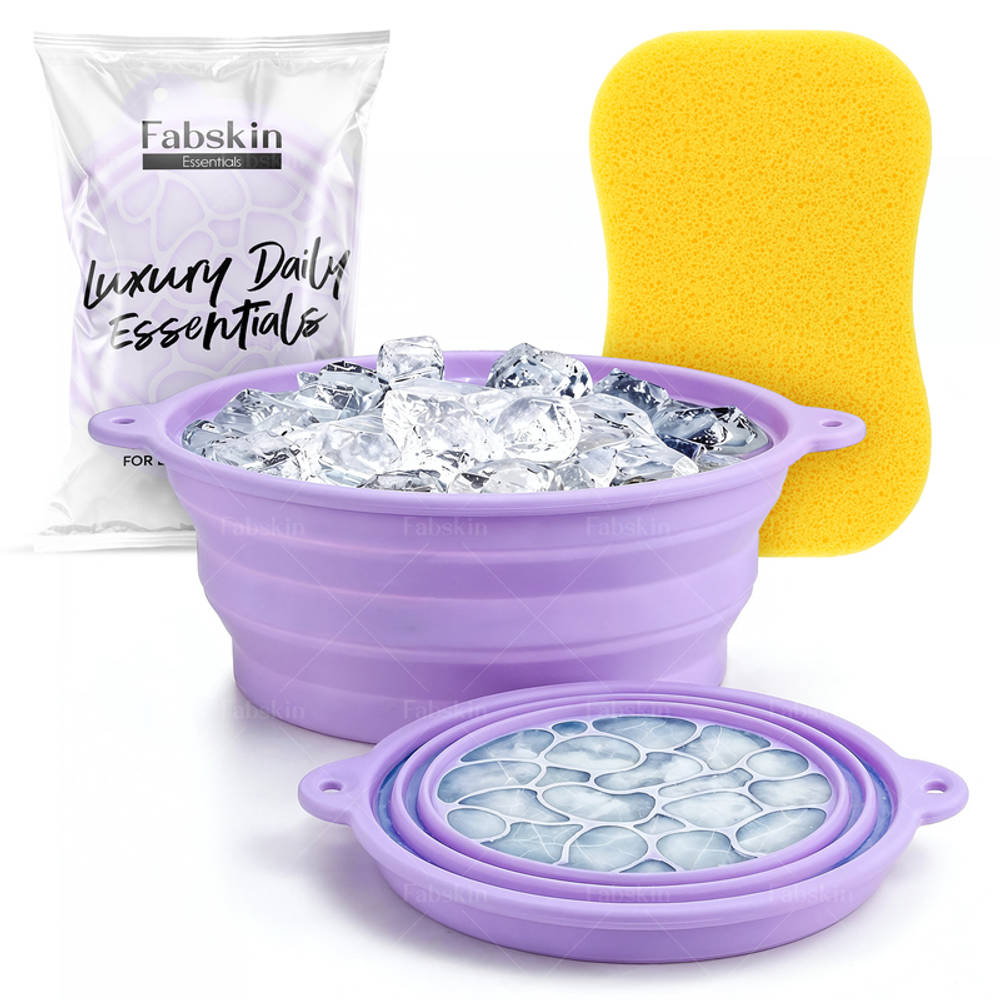 Image 1 of 1 Pc / Pack of 1 for the product Fabskin Ice Face Bowl For Facial Icing & Cold Water Therapy - Purple With Cleaning Sponge