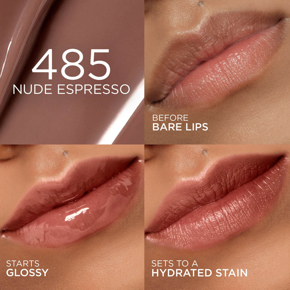 Image 8 of L'Oreal Paris Hyaluron Tint Lip Stain Serum Weightless Color - 485 Nude Espresso
