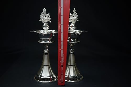 Image 4 of Dista Silvers Peacock Design Fancy Diya Pair 310g