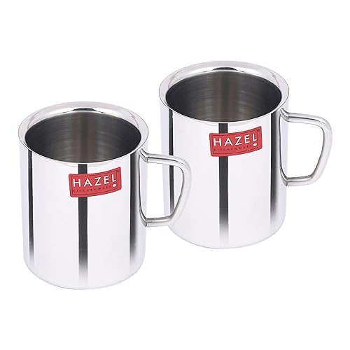 Image 1 of Default Title for the product HAZEL Stainless Steel Double Wall Green Tea Coffee Big Sobar Mug, Set of 2, 210 ml (Each)