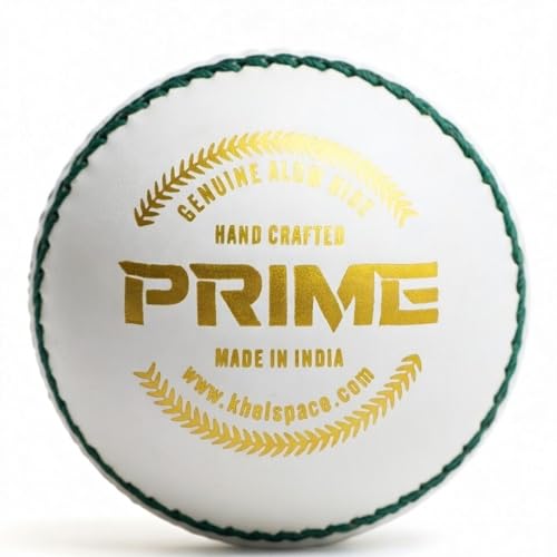 Image 1 of Default Title for the product KHELSPACE KS Prime White Leather Cricket Ball for Practice & Training