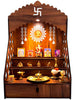 Image 1 of Default Title for the product STEPn'SPACE Wooden Temple Pooja Mandir XXL 2 Steps Size - W48xD38xH70 cm