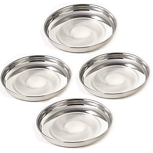 Image 1 of Default Title for the product neelam Stainless Steel 12, 22 Gauge Diamond Thali Set of 6, 26.5 cm