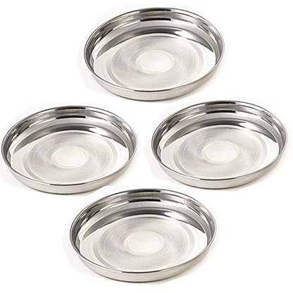 Image 1 of Default Title for the product neelam Stainless Steel 12, 22 Gauge Diamond Thali Set of 6, 26.5 cm
