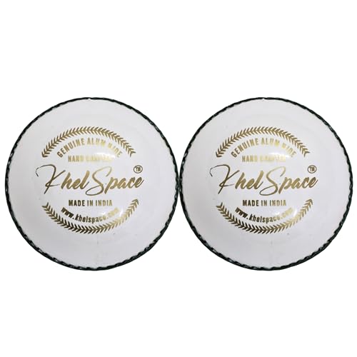 Image 2 of 2 for the product KHELSPACE KS-20 Leather White Cricket Ball