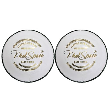 Image 2 of 2 for the product KHELSPACE KS-20 Leather White Cricket Ball