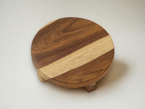 Image 2 of Vesta Homes Wooden Chakla/Pastryboard for Kitchen | Premium Solid Wood Roti Rolling Board | 10 * 10 * 3 Inches